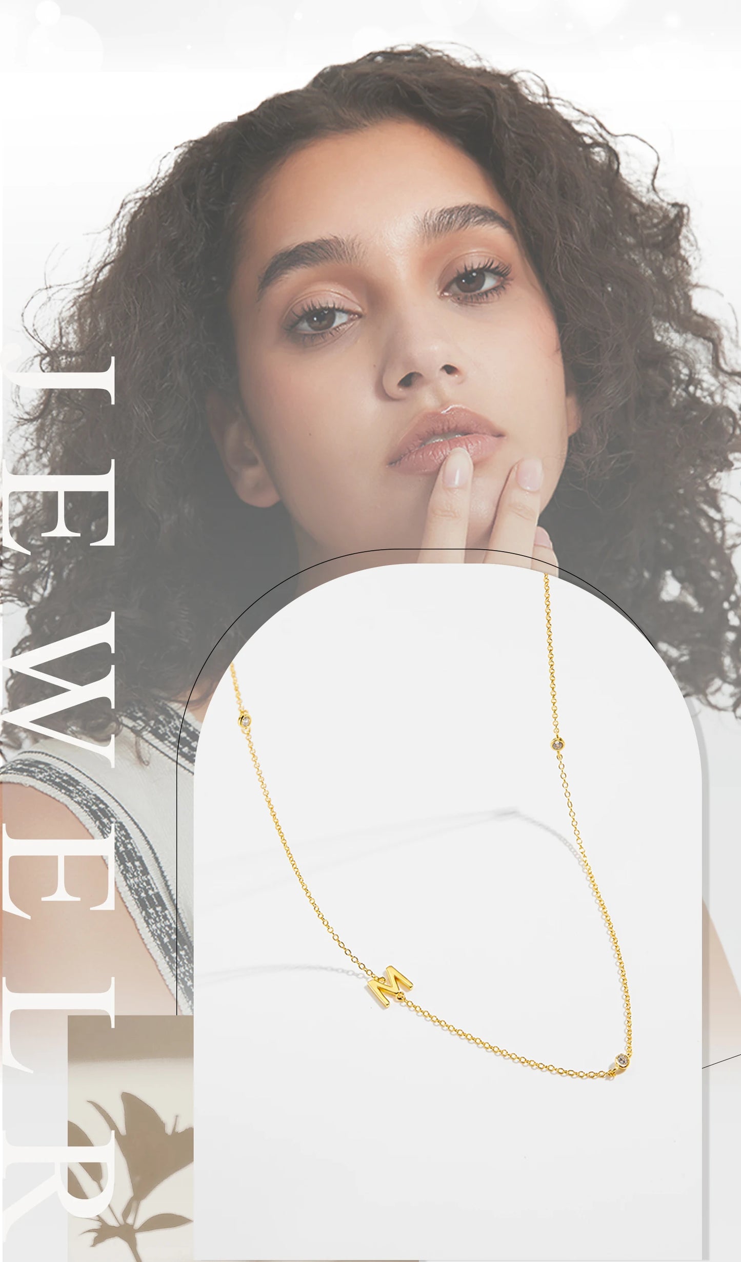 Gold Letter Pendant Choker – 925 Sterling Silver