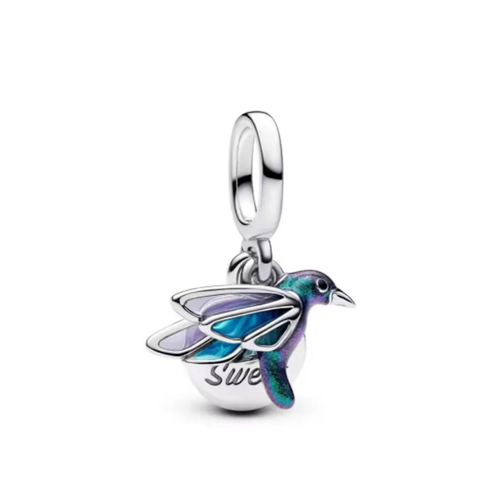 Murano Glass & Heart Charms – 925 Sterling Silver