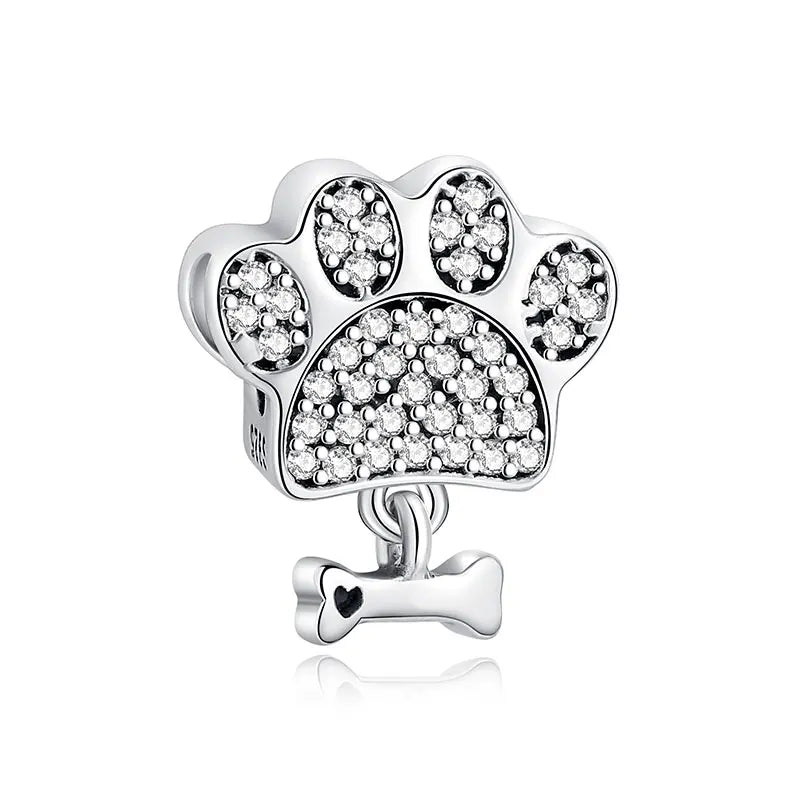 Paw print charm  – 925 Sterling Silver