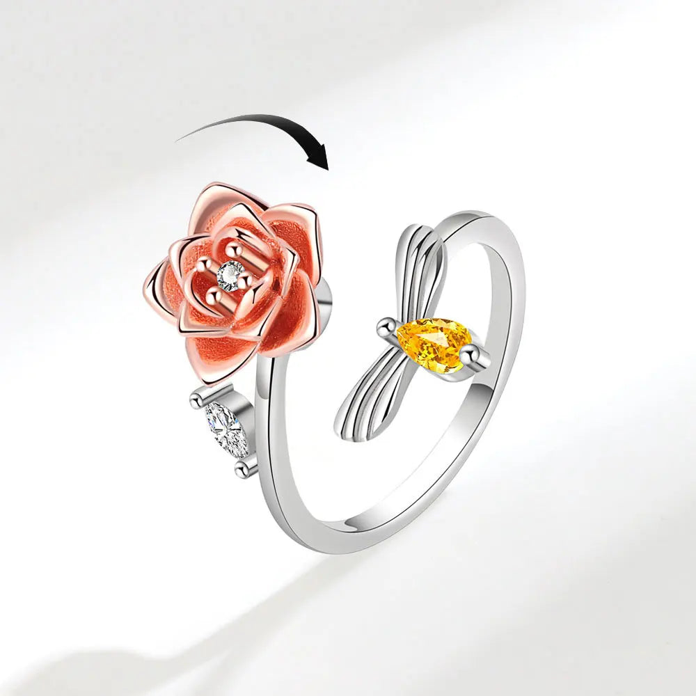 Sunflower Rotatable Ring Sterling Silver