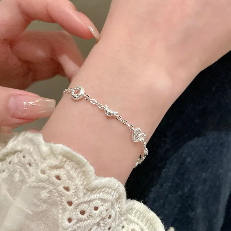 Love Heart Bracelet  – Sterling Silver