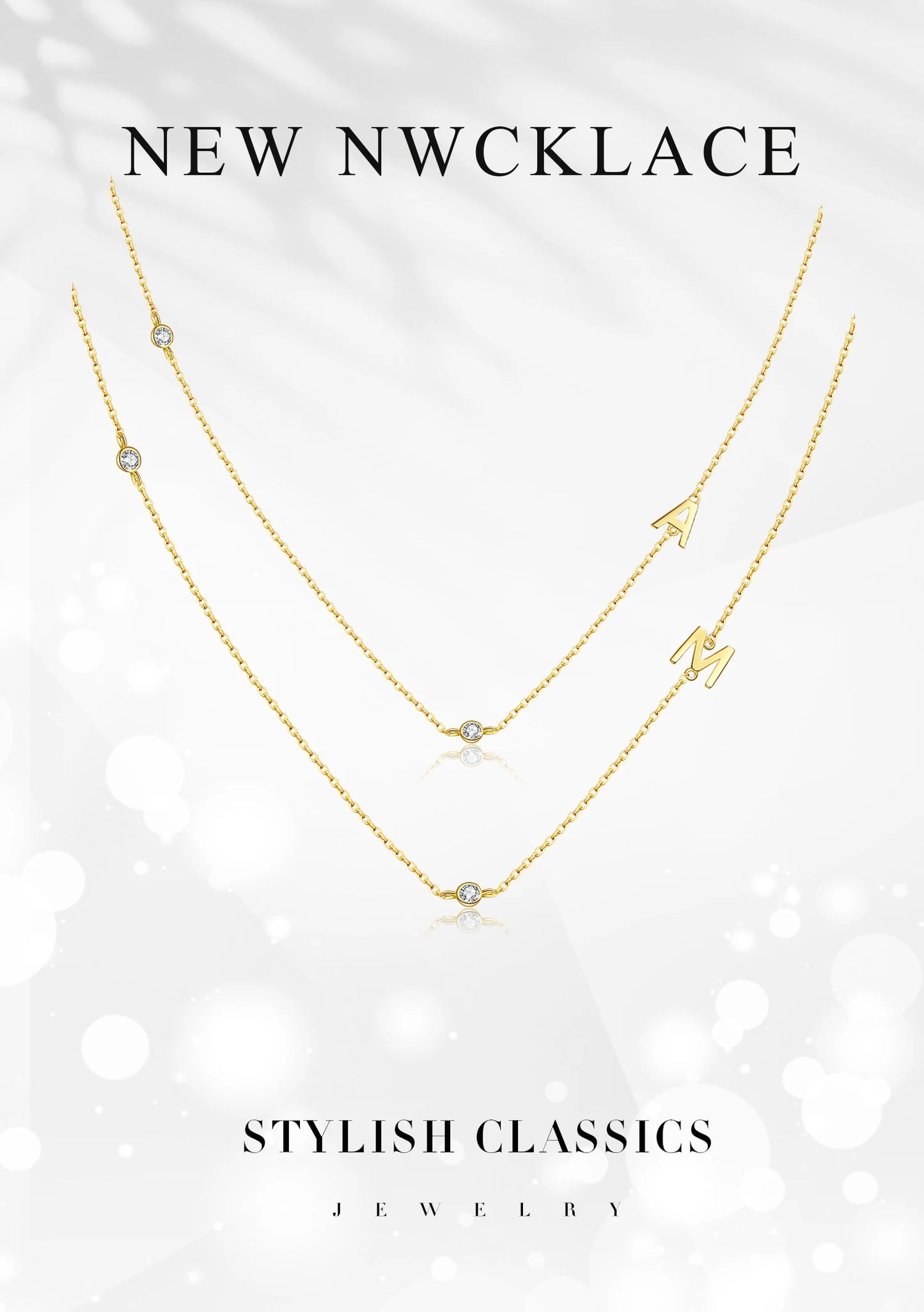 Gold Letter Pendant Choker – 925 Sterling Silver