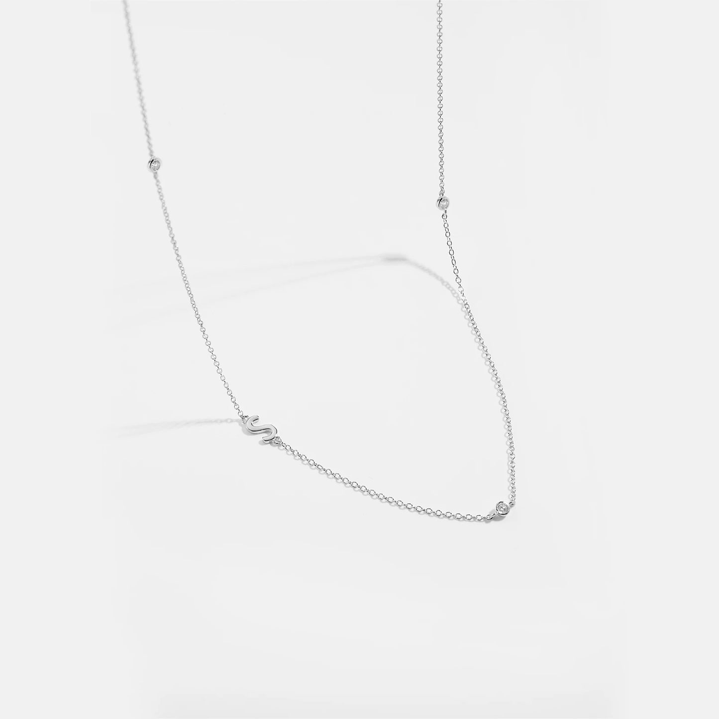 Gold Letter Pendant Choker – 925 Sterling Silver