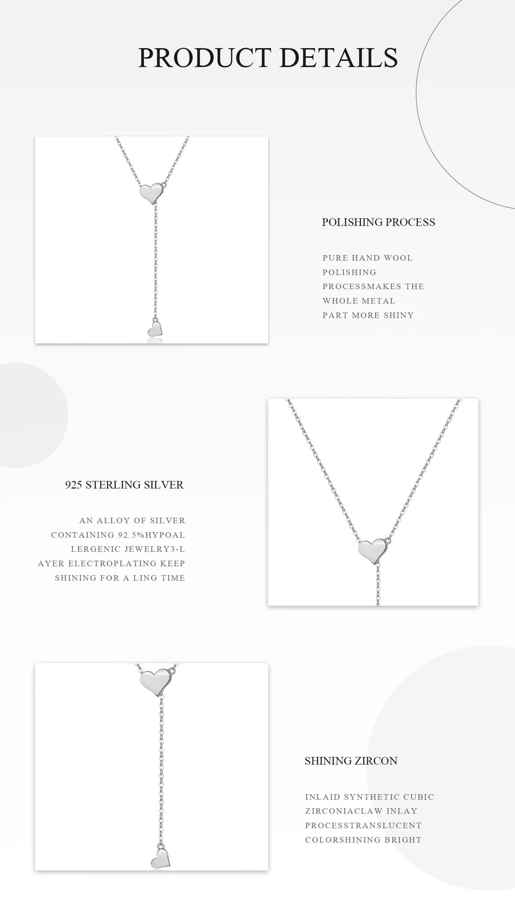 Heart Pendant Necklace – 925 Sterling Silver