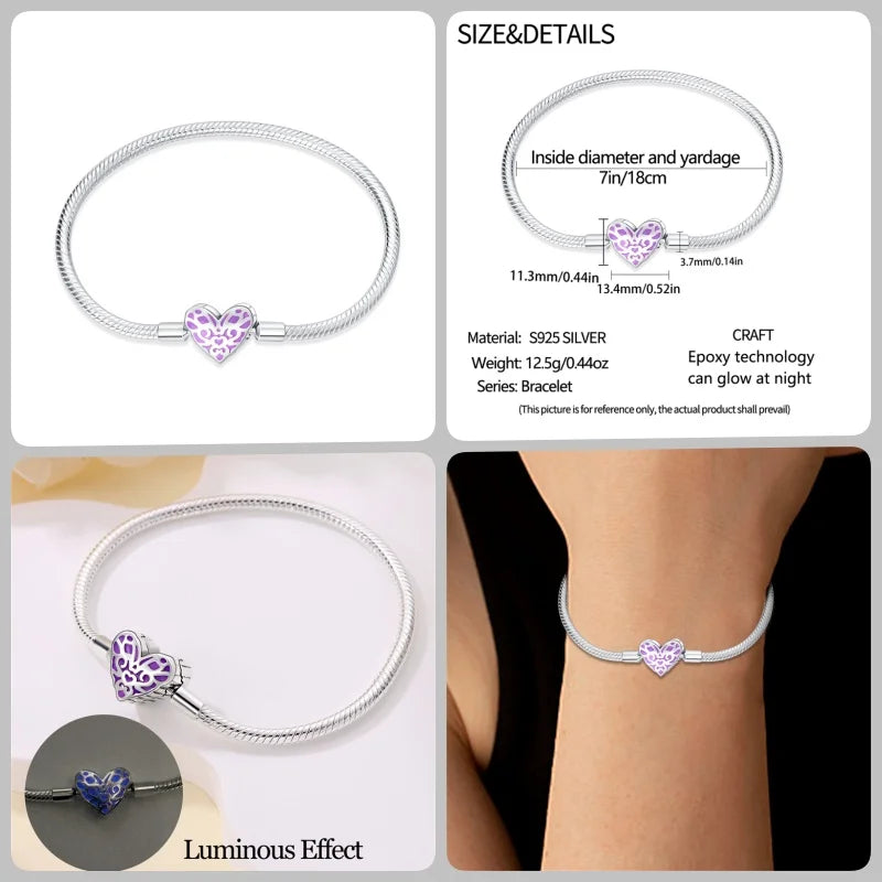 Infinity Glow Bracelet  –  925 Sterling Silver