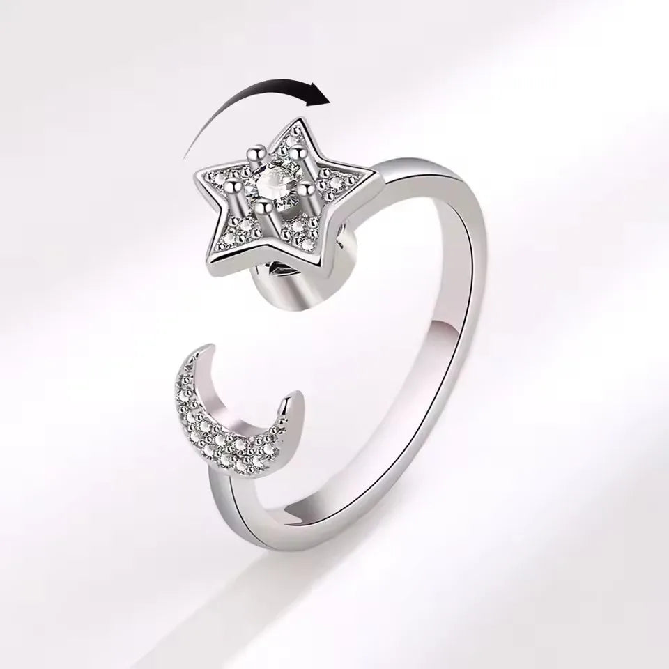 Sunflower Rotatable Ring Sterling Silver
