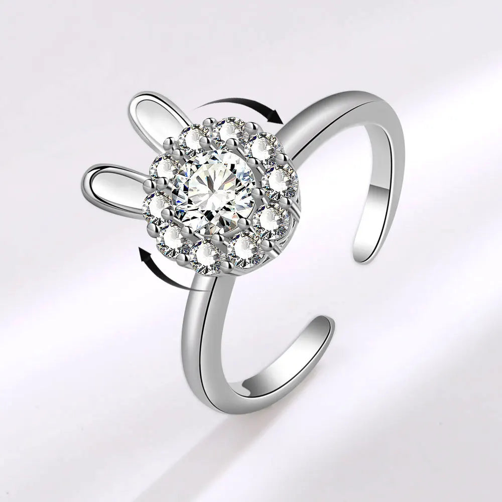 Sunflower Rotatable Ring Sterling Silver