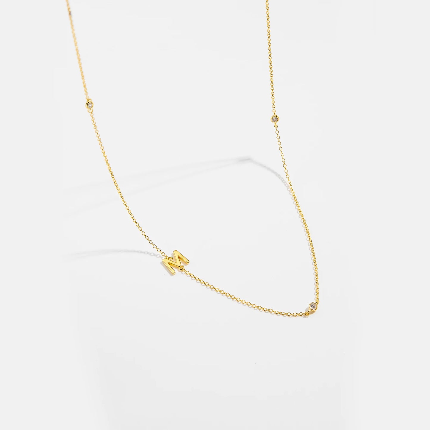 Gold Letter Pendant Choker – 925 Sterling Silver