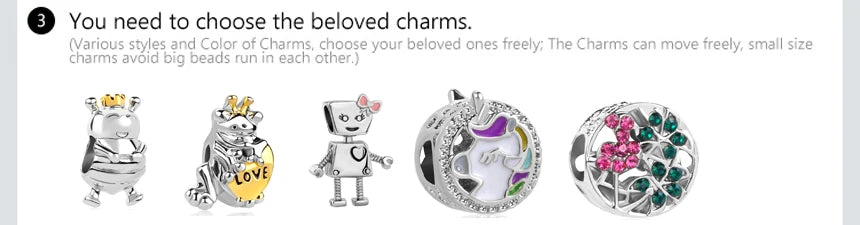 White Series Charms – 925 Sterling Silver