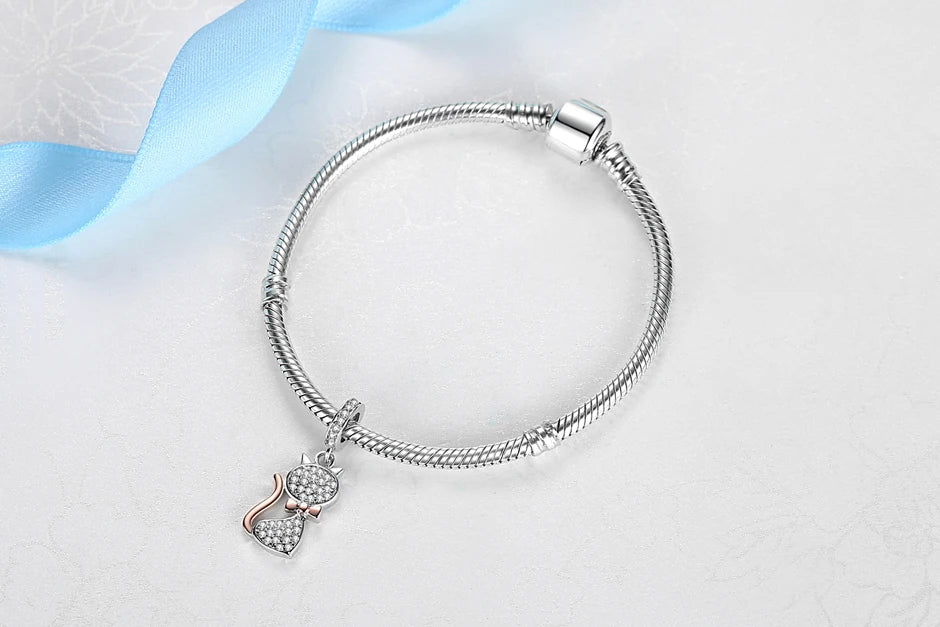 Paw print charm  – 925 Sterling Silver