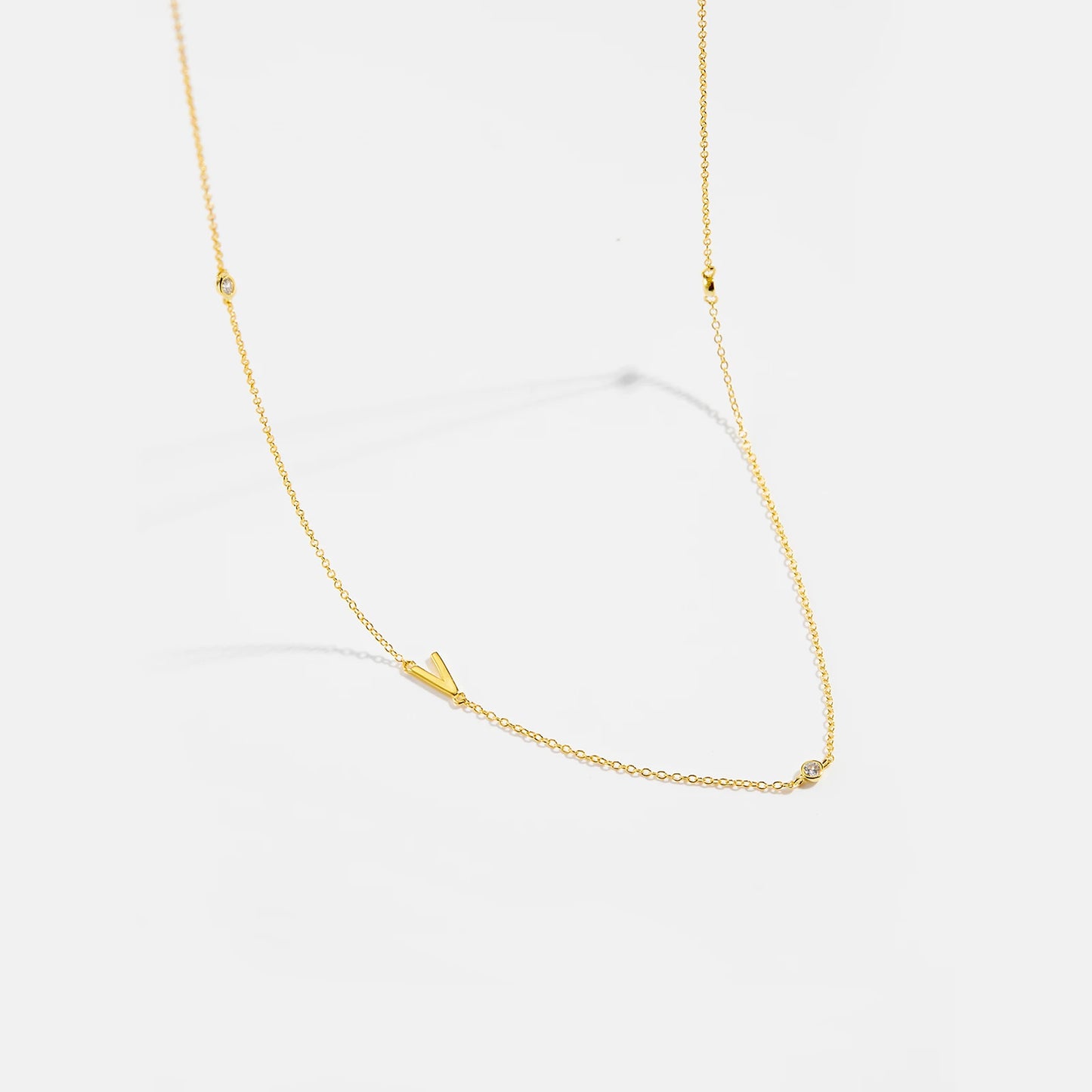 Gold Letter Pendant Choker – 925 Sterling Silver