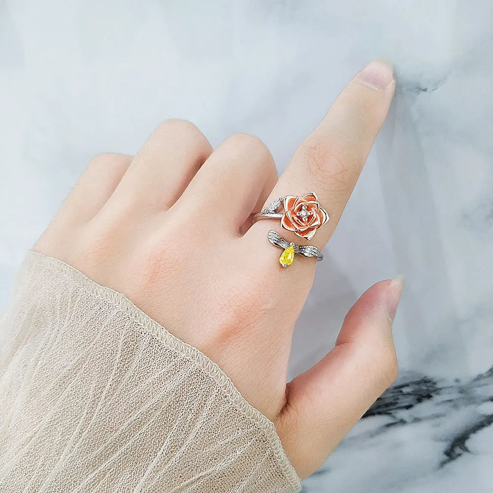 Sunflower Rotatable Ring Sterling Silver