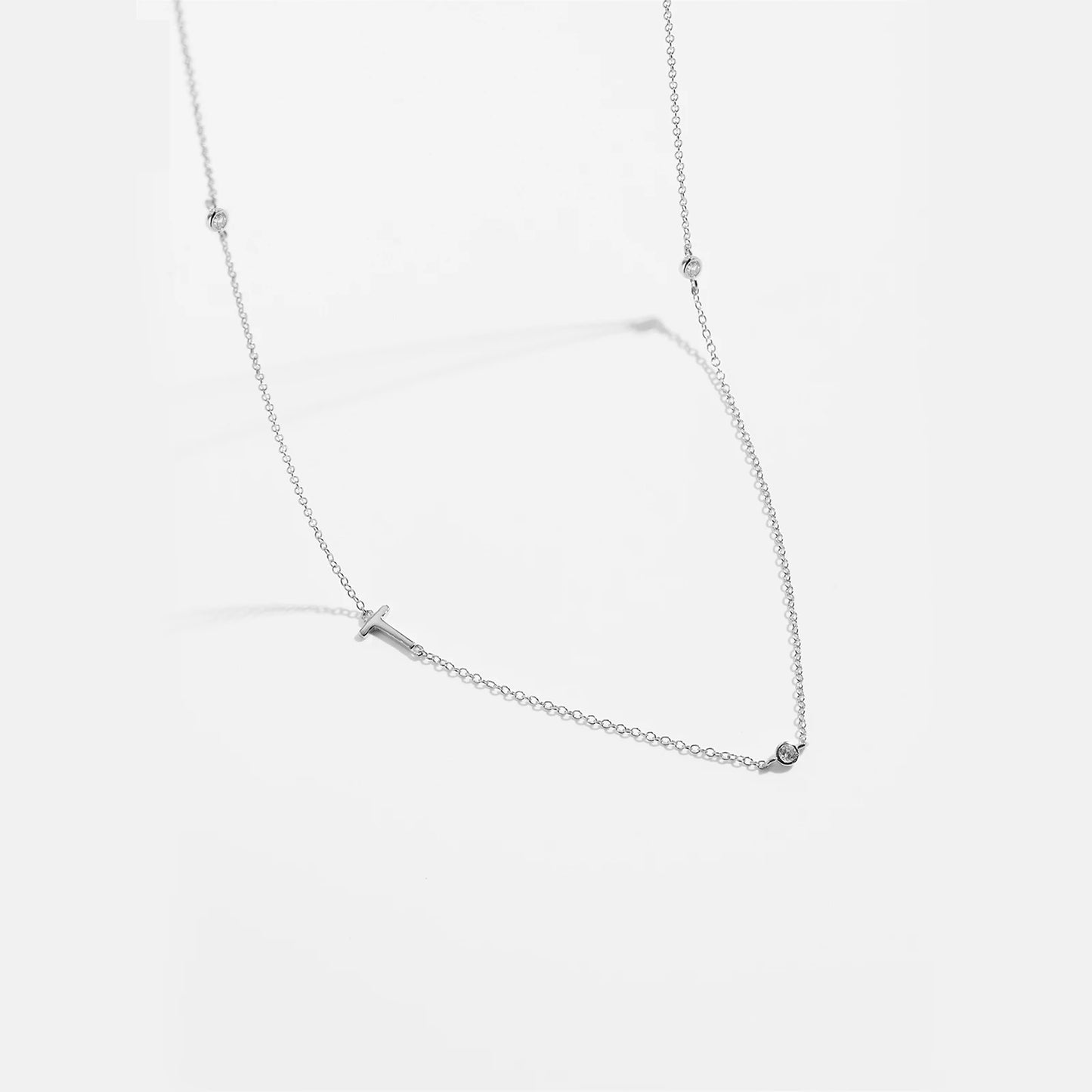 Gold Letter Pendant Choker – 925 Sterling Silver