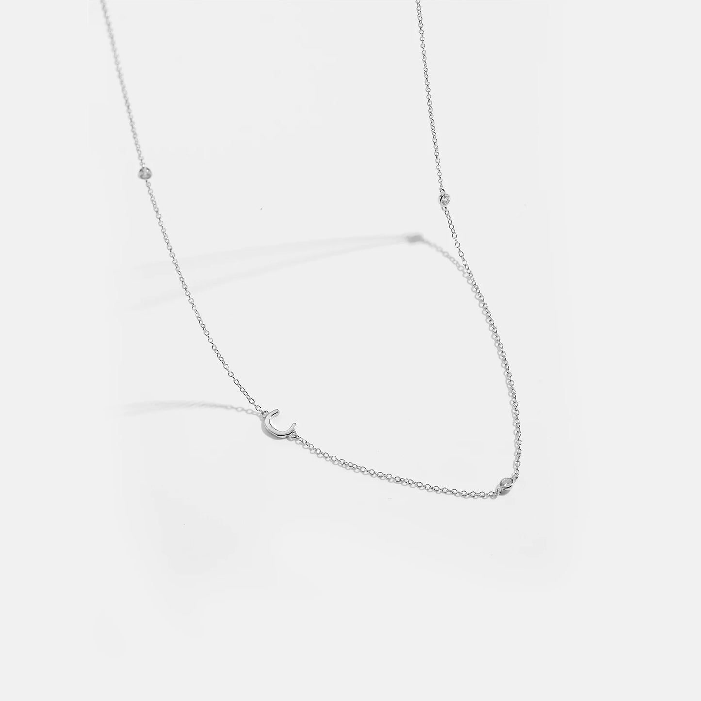 Gold Letter Pendant Choker – 925 Sterling Silver