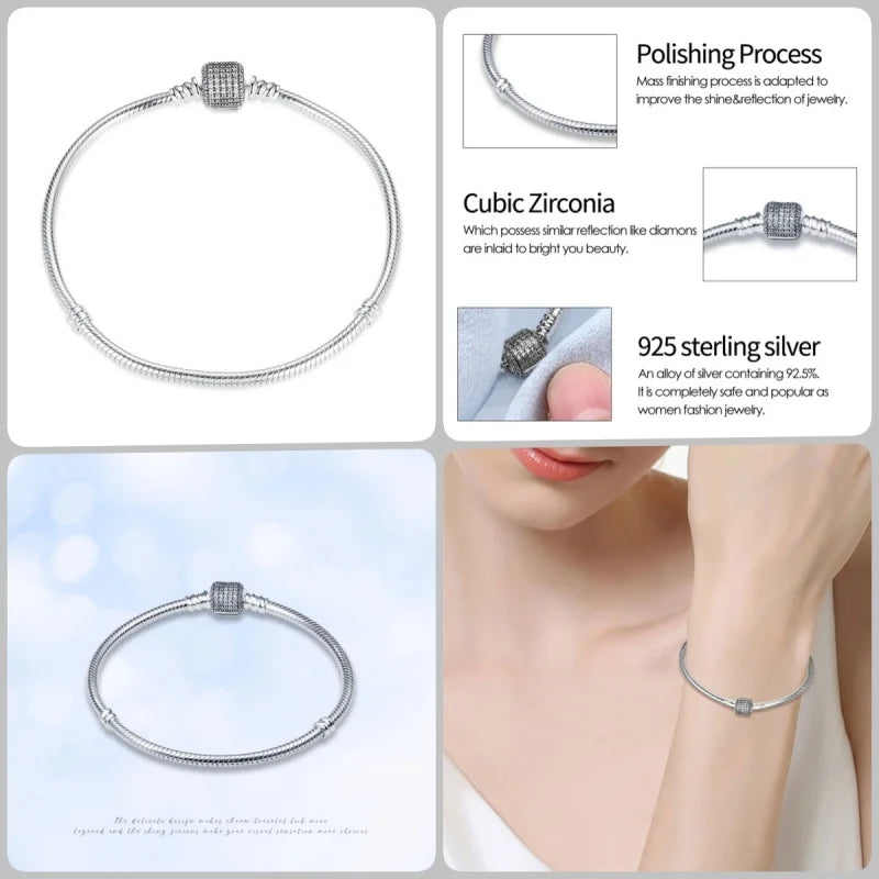 Infinity Glow Bracelet  –  925 Sterling Silver