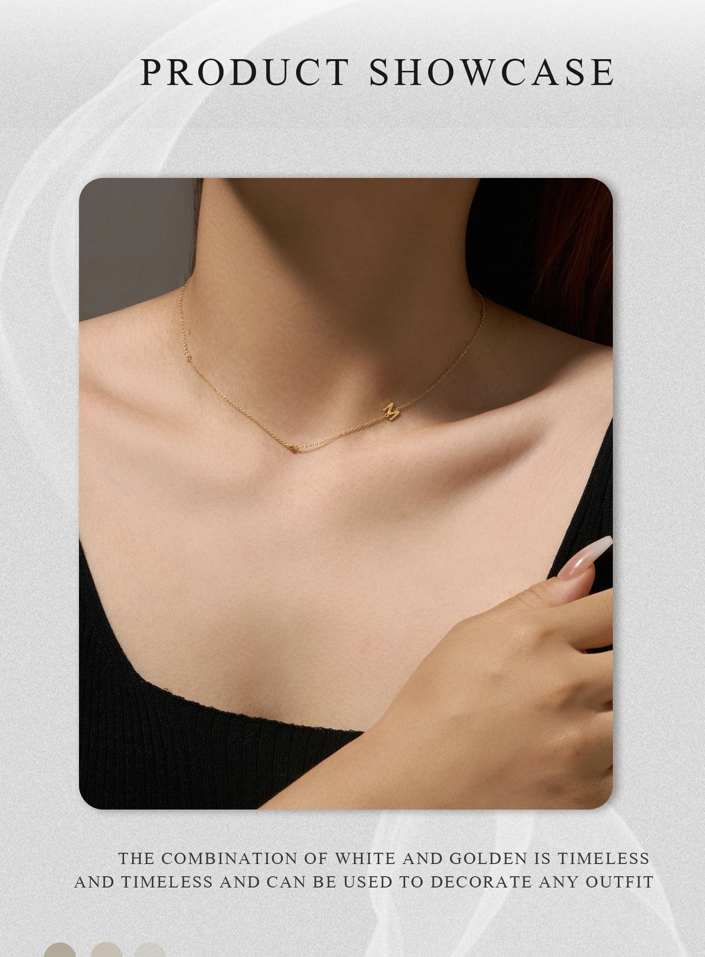 Gold Letter Pendant Choker – 925 Sterling Silver