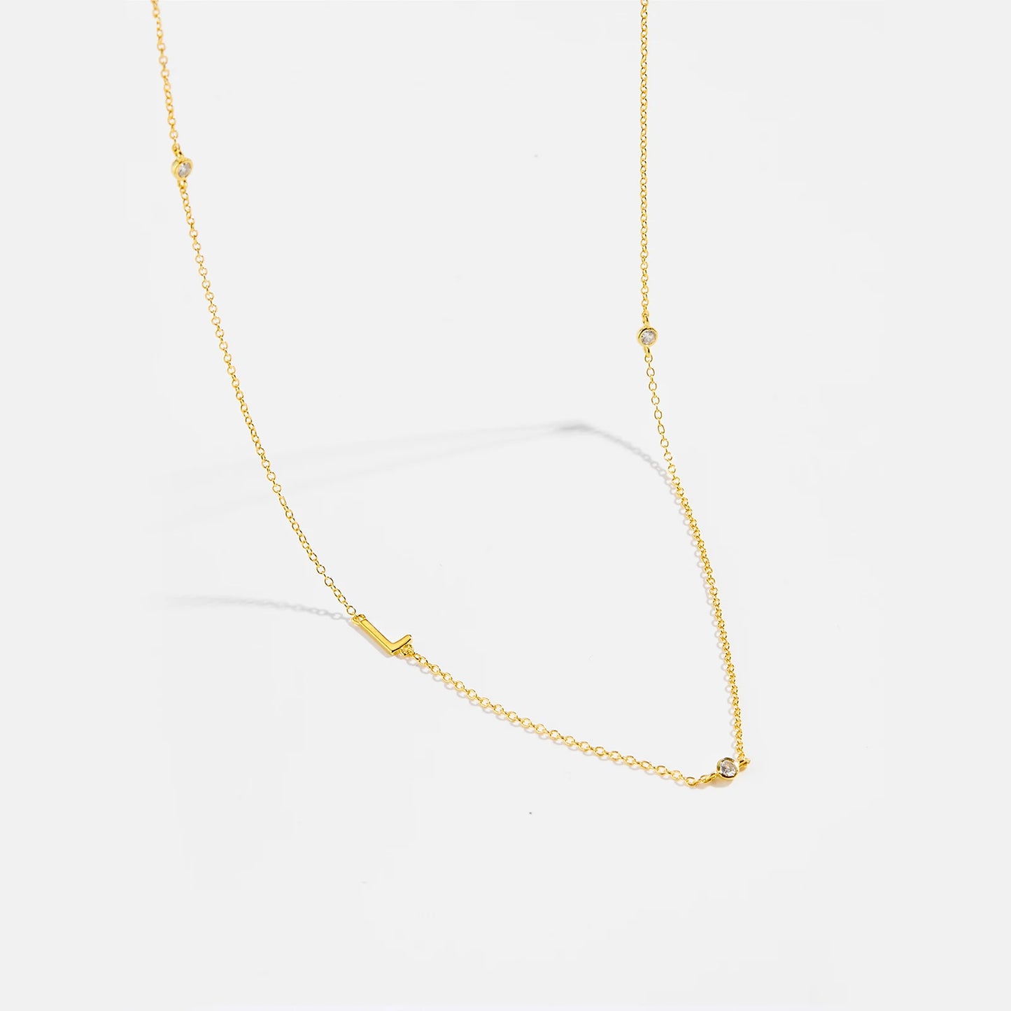 Gold Letter Pendant Choker – 925 Sterling Silver