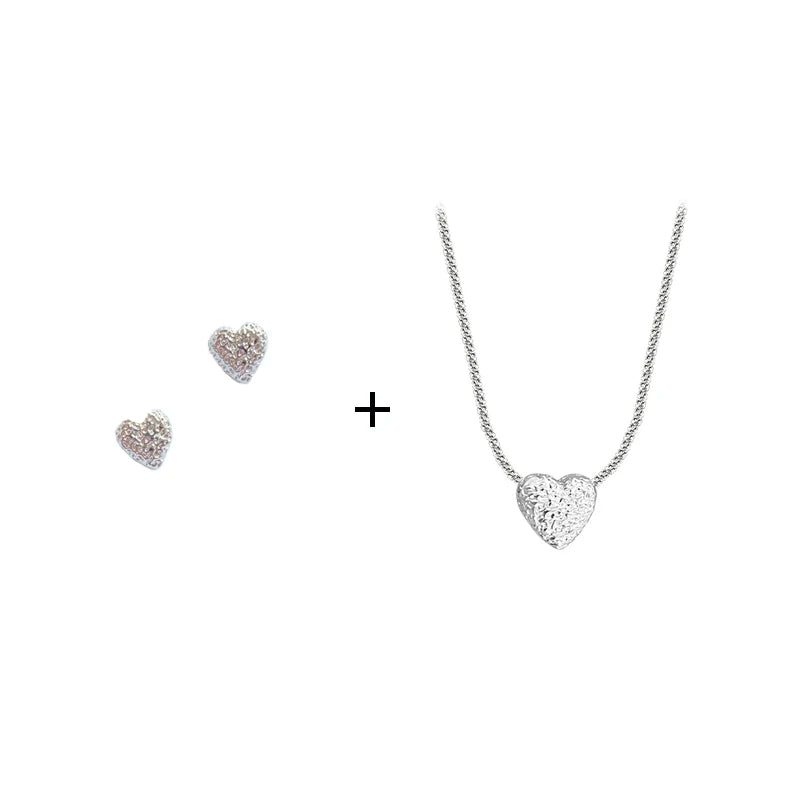 Hammer Pattern Heart Necklace – 925 Sterling Silver