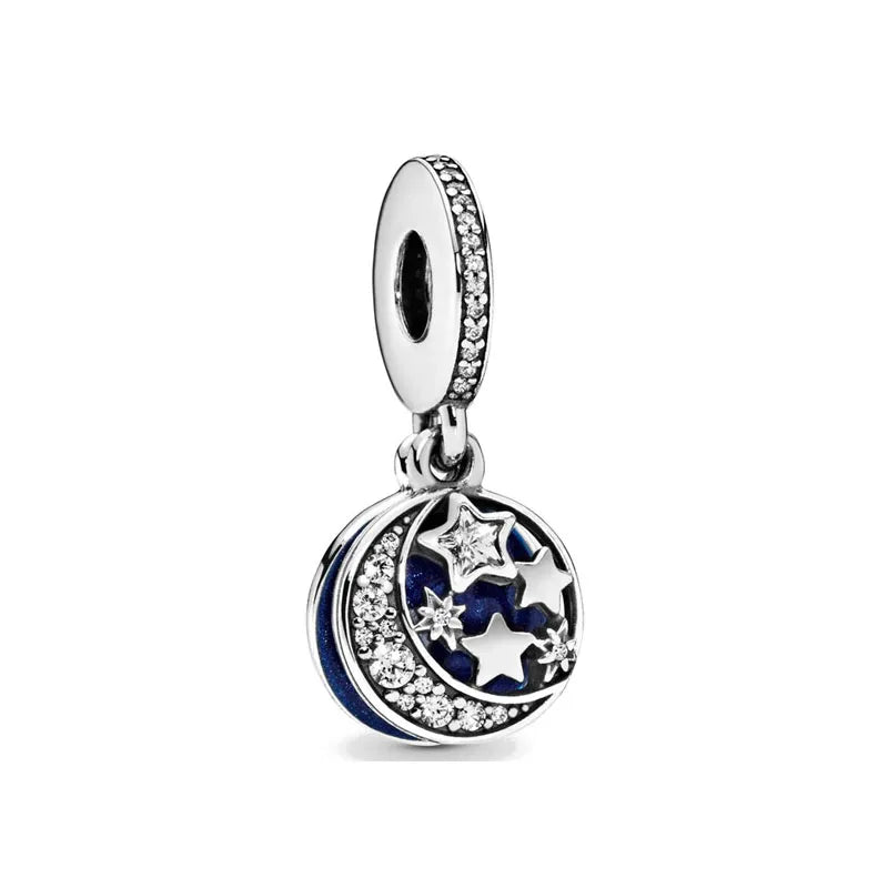 Blue Moon & Stars – 925 Sterling Silver