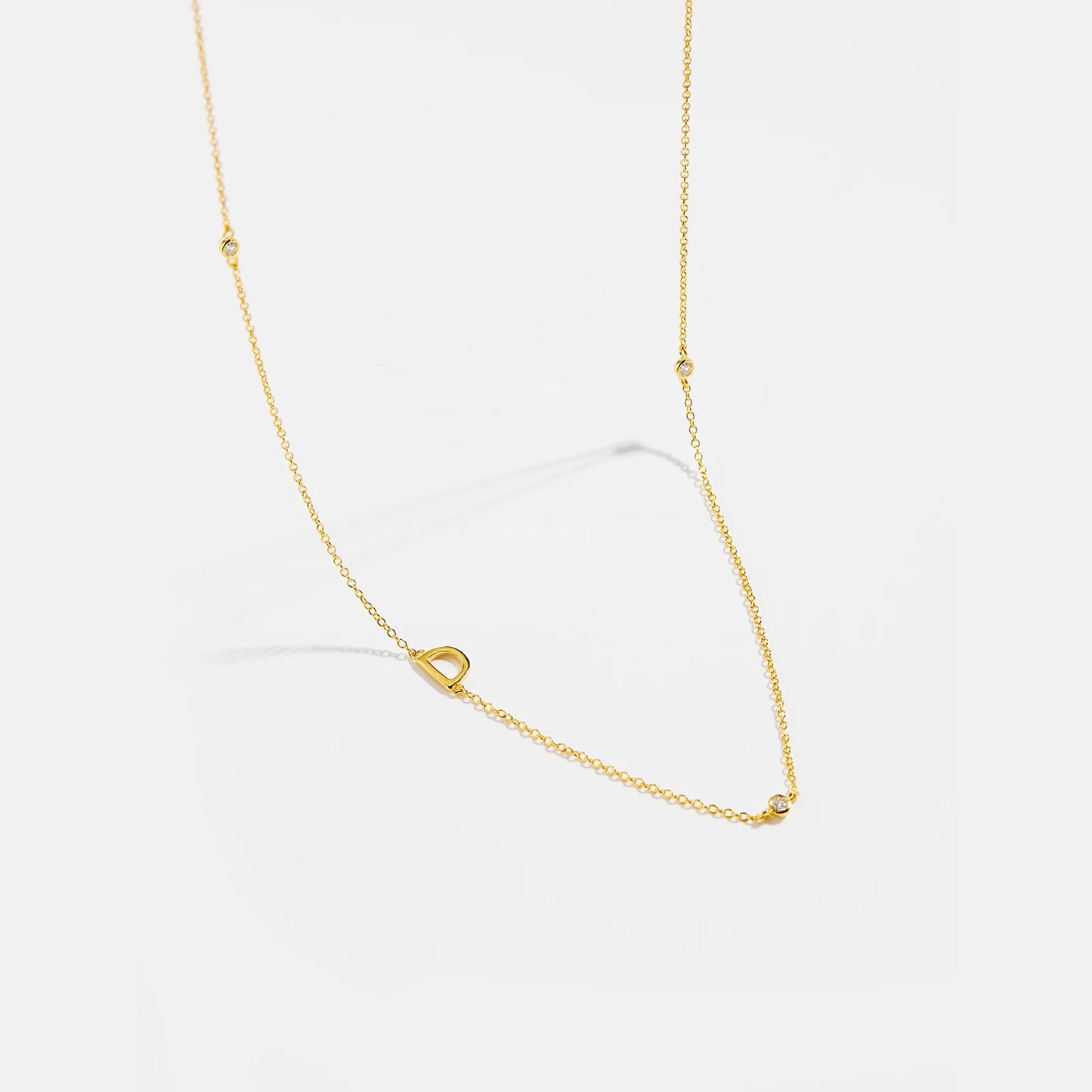 Gold Letter Pendant Choker – 925 Sterling Silver