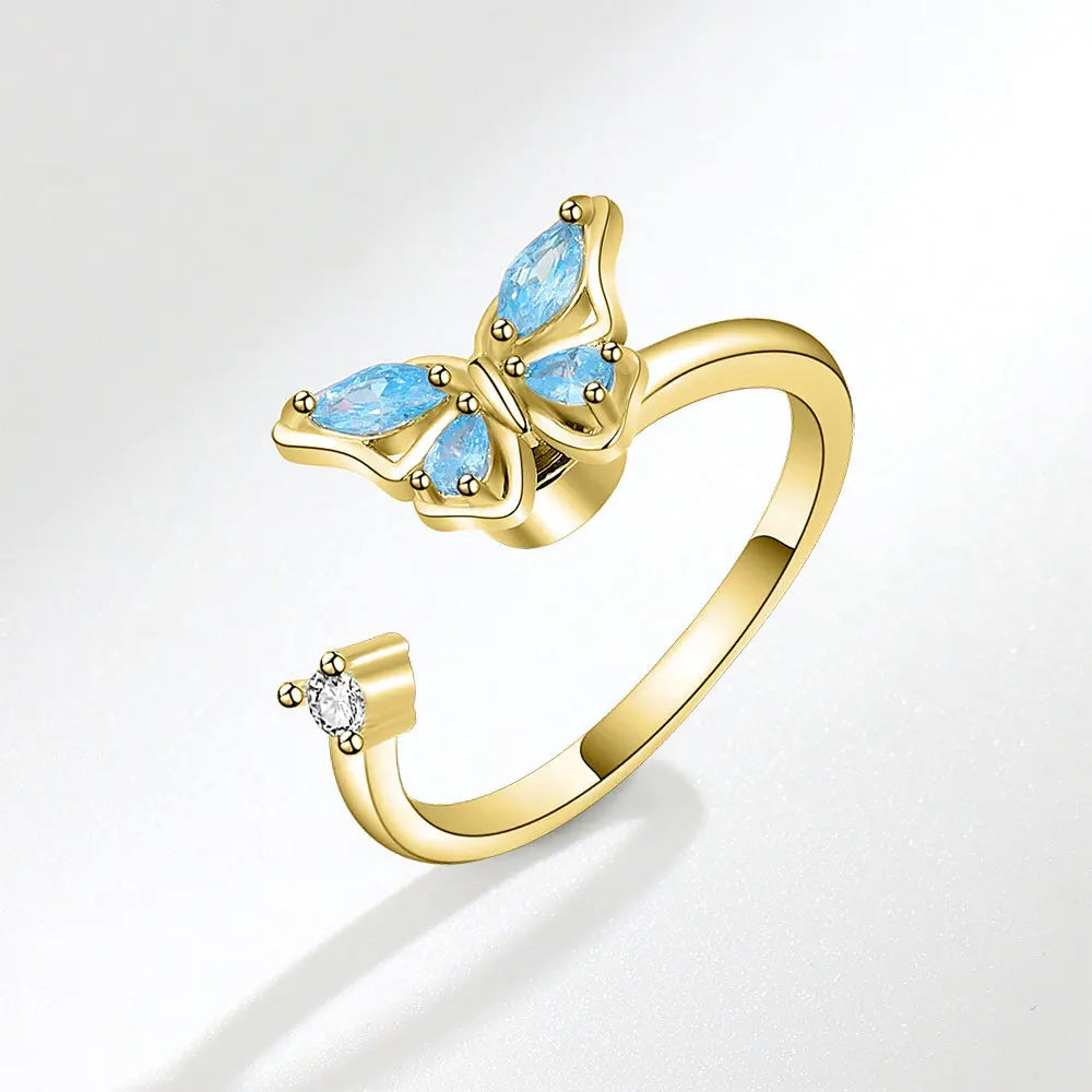 Sunflower Rotatable Ring Sterling Silver