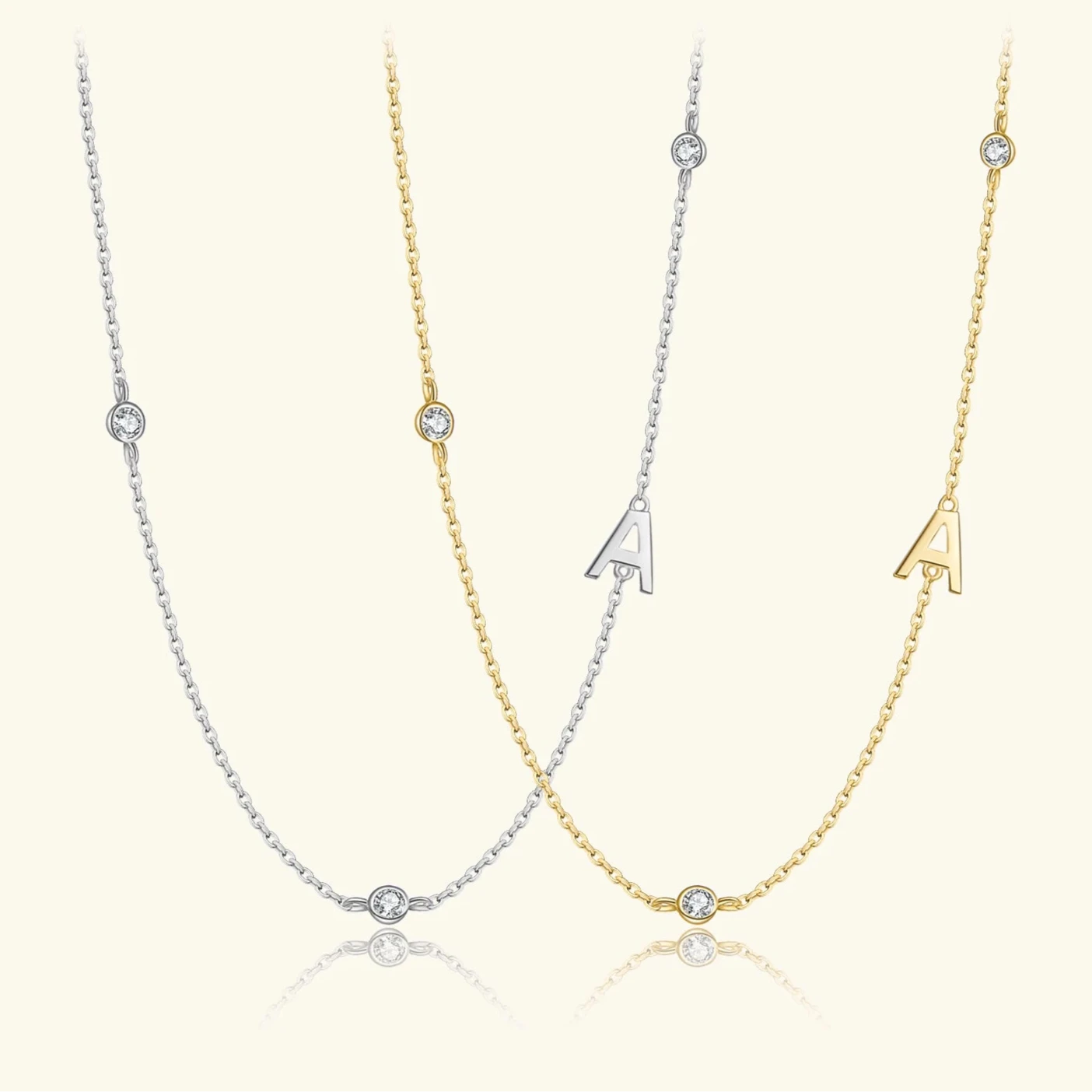 Gold Letter Pendant Choker – 925 Sterling Silver