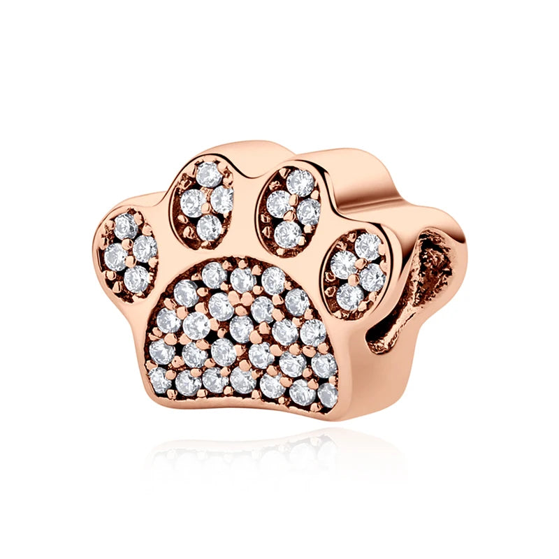 Paw print charm  – 925 Sterling Silver