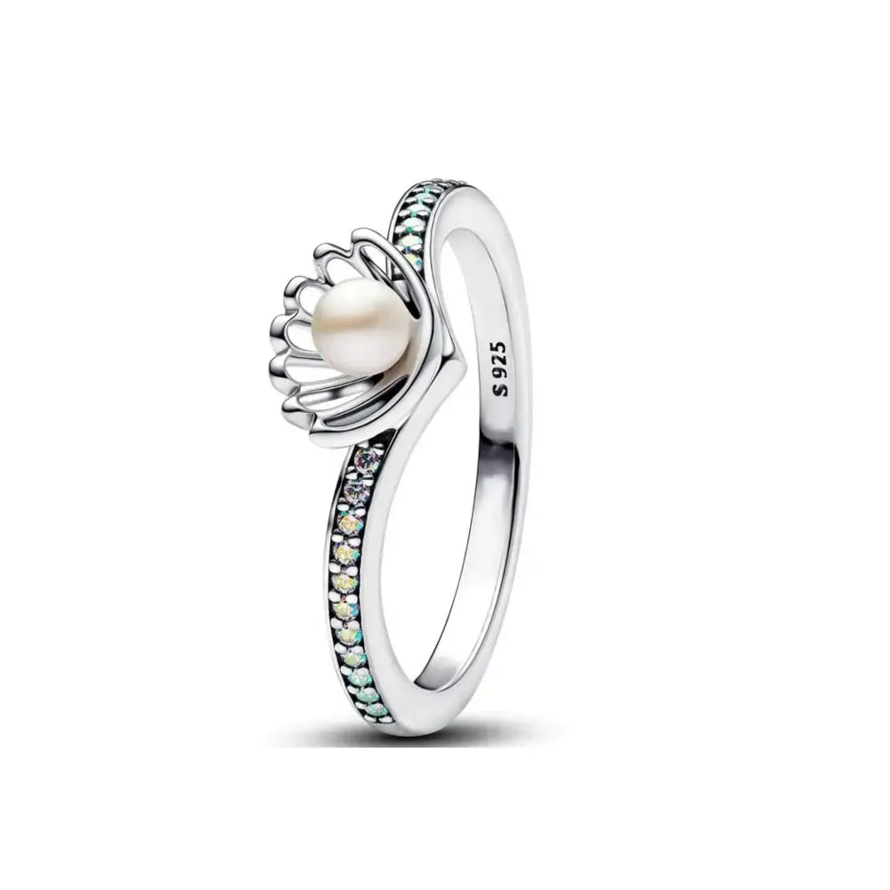 Heart Stone & Red Enamel Bow Ring – 925 Sterling Silver