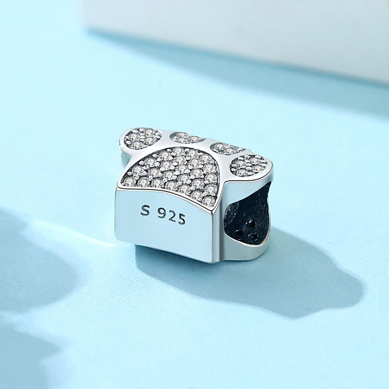 Paw print charm  – 925 Sterling Silver