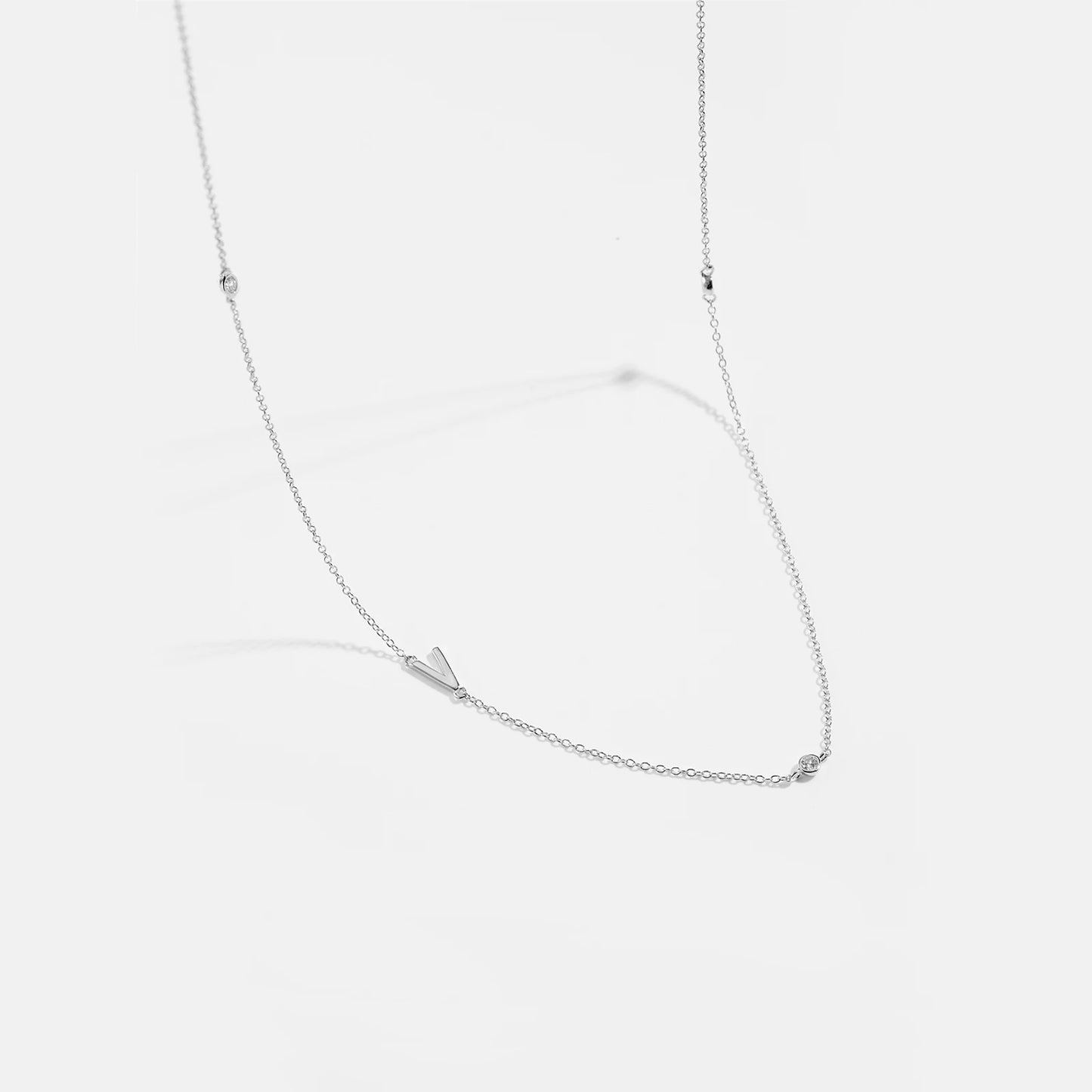 Gold Letter Pendant Choker – 925 Sterling Silver