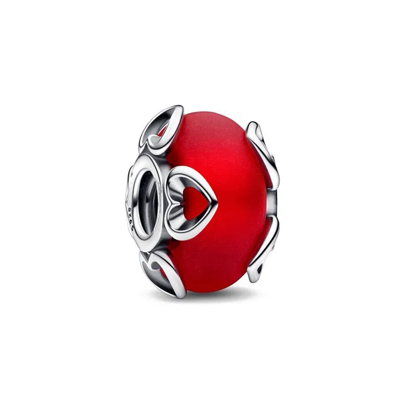 Murano Glass & Heart Charms – 925 Sterling Silver