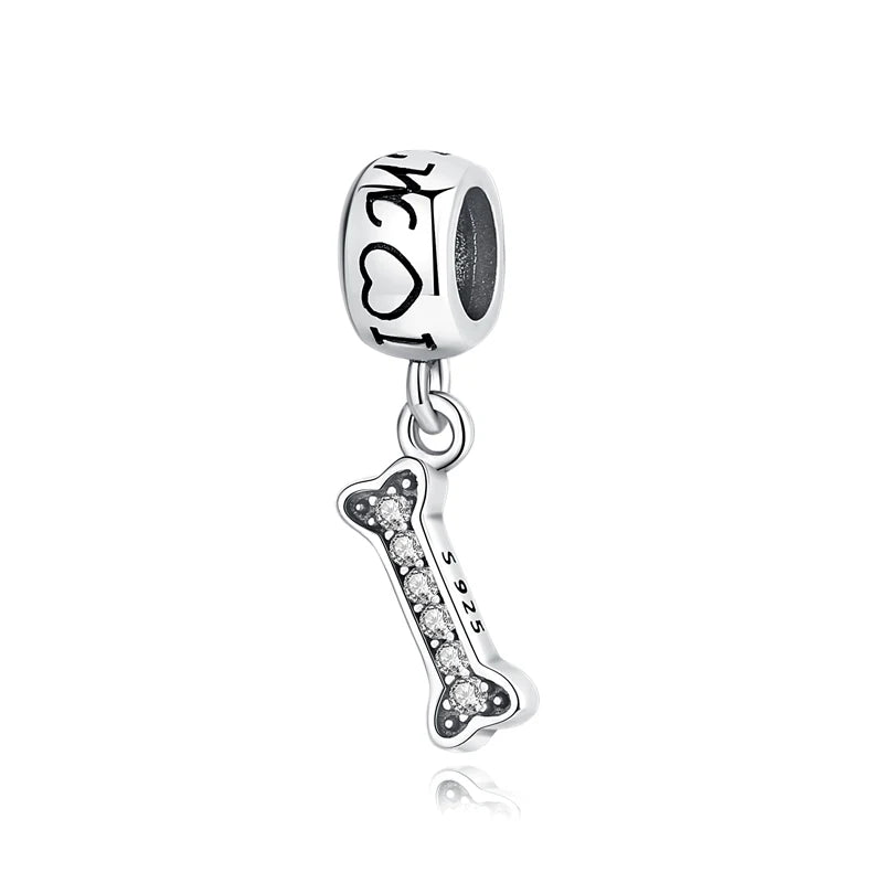 Paw print charm  – 925 Sterling Silver