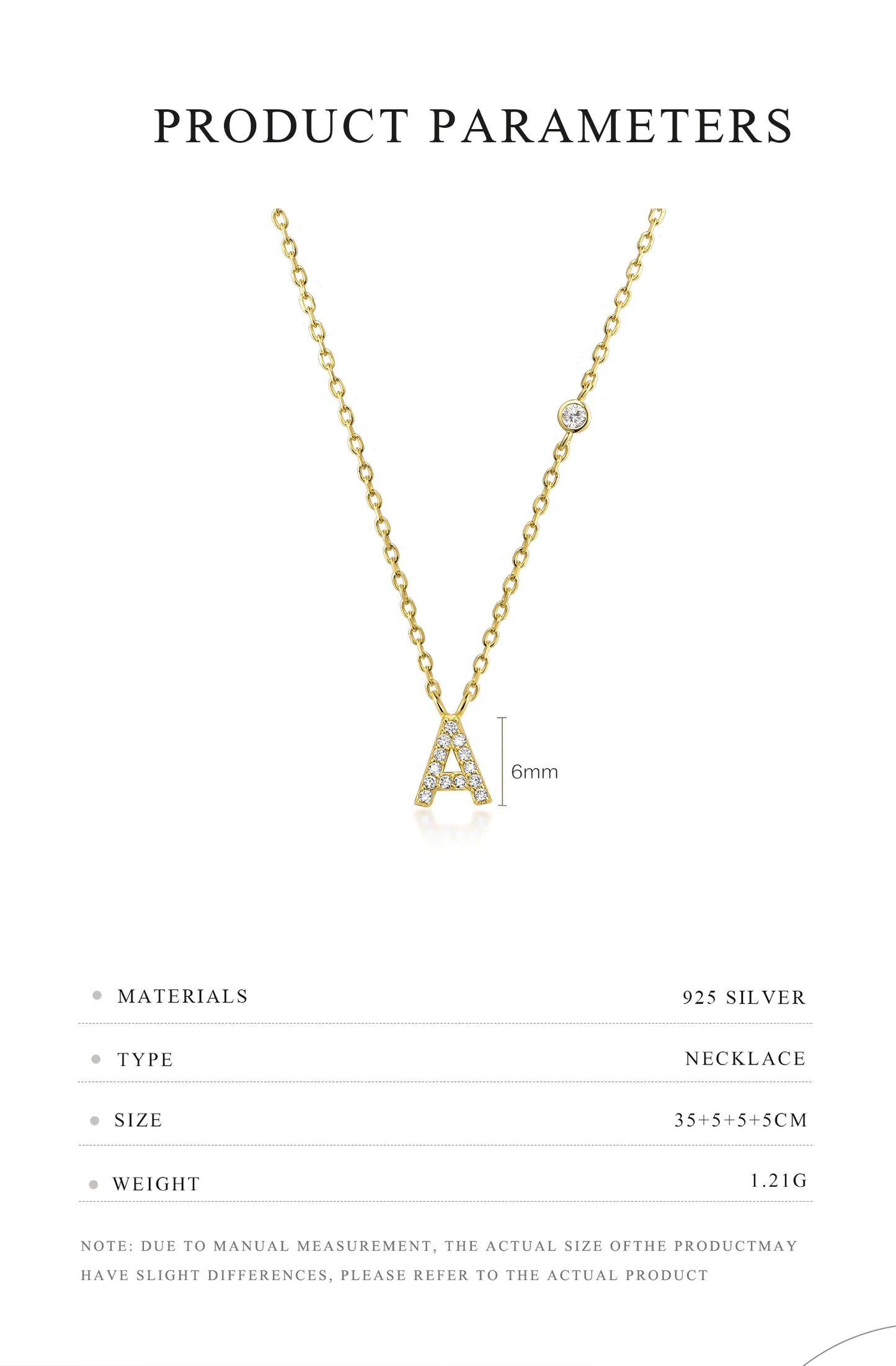 Initial Pendant Necklace – Elegant 925 Sterling Silver