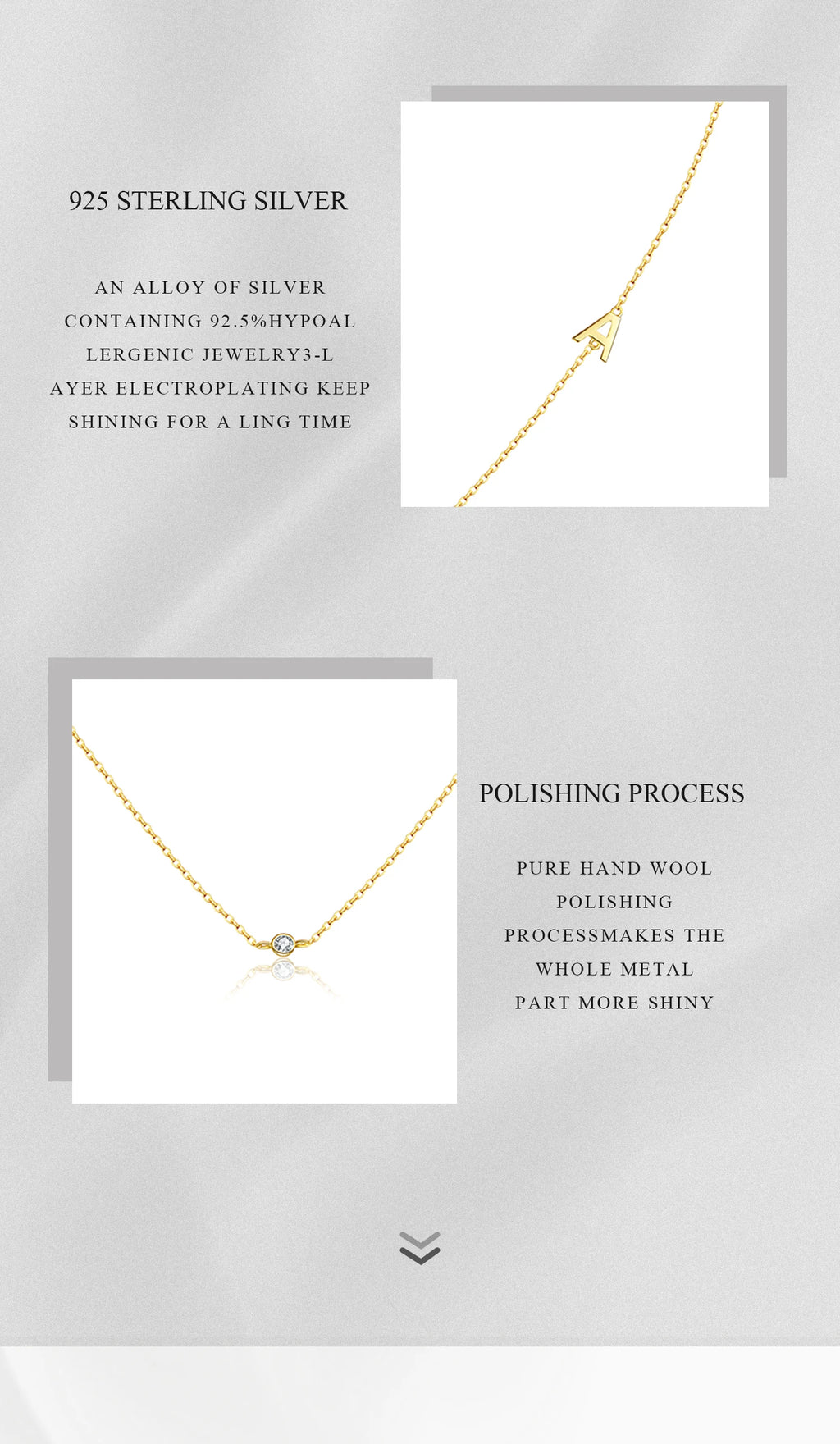 Gold Letter Pendant Choker – 925 Sterling Silver