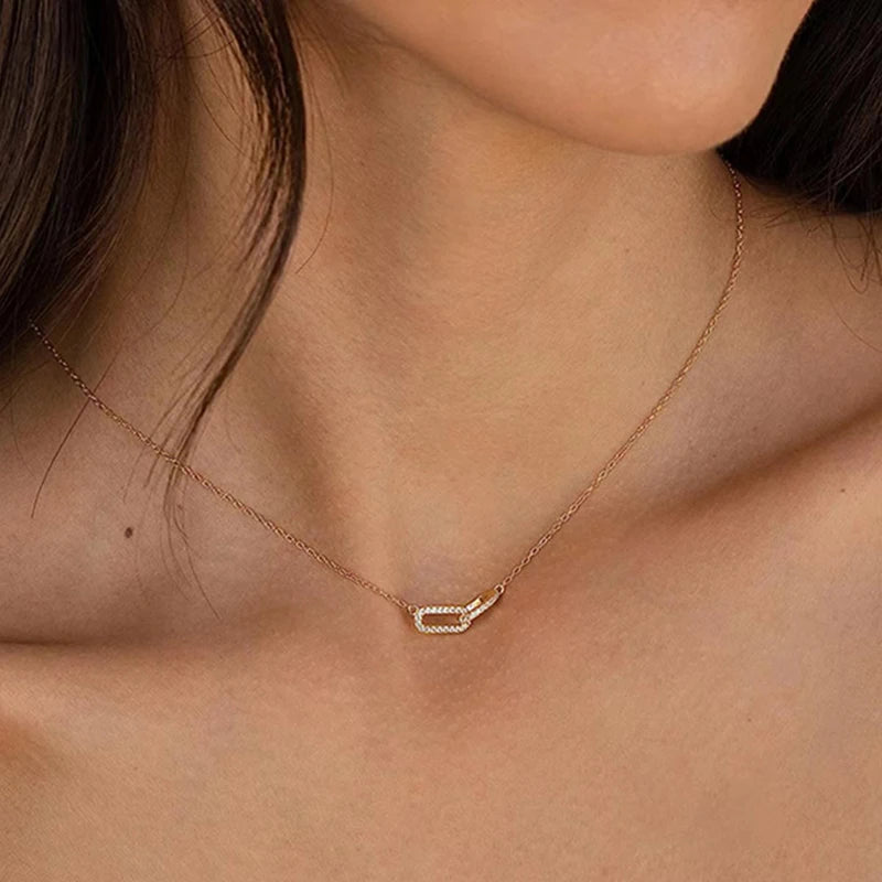Double Circle Pendant Necklace – 925 Sterling Silver