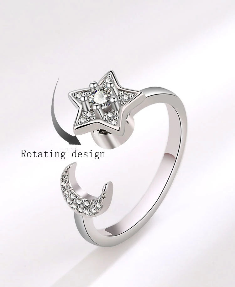 Sunflower Rotatable Ring Sterling Silver