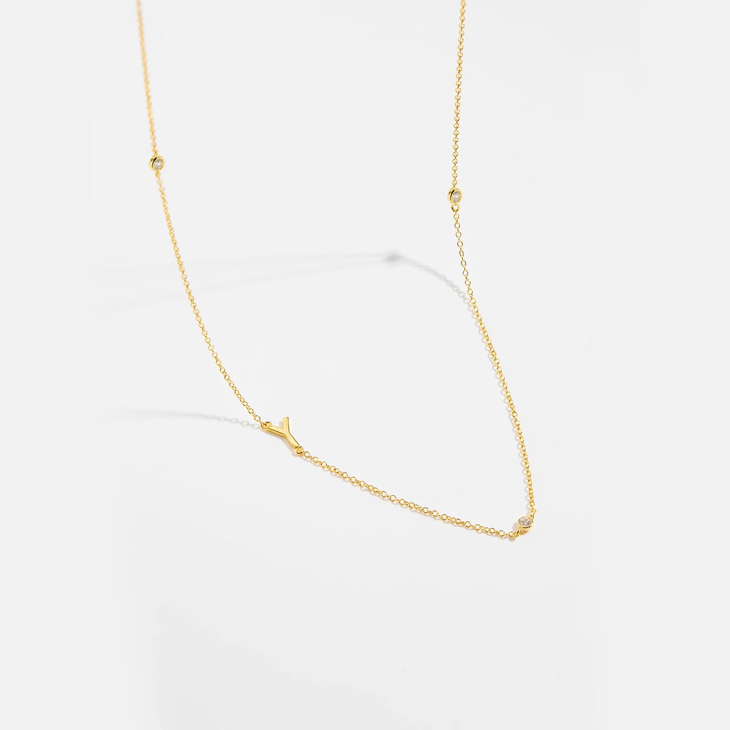 Gold Letter Pendant Choker – 925 Sterling Silver