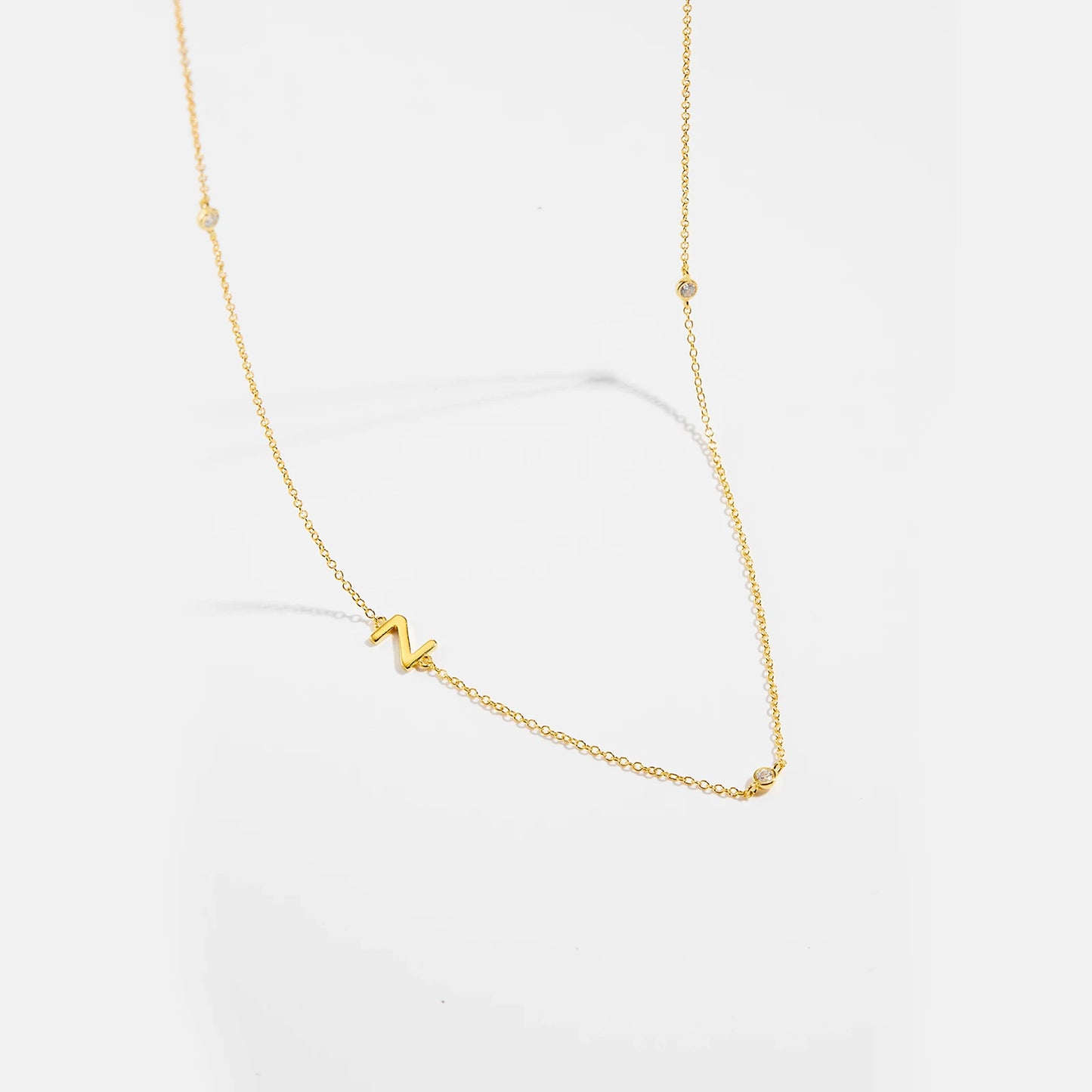 Gold Letter Pendant Choker – 925 Sterling Silver