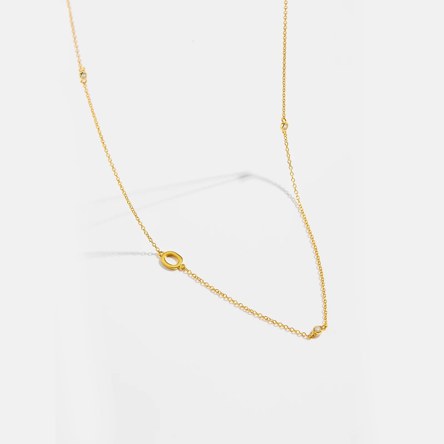 Gold Letter Pendant Choker – 925 Sterling Silver
