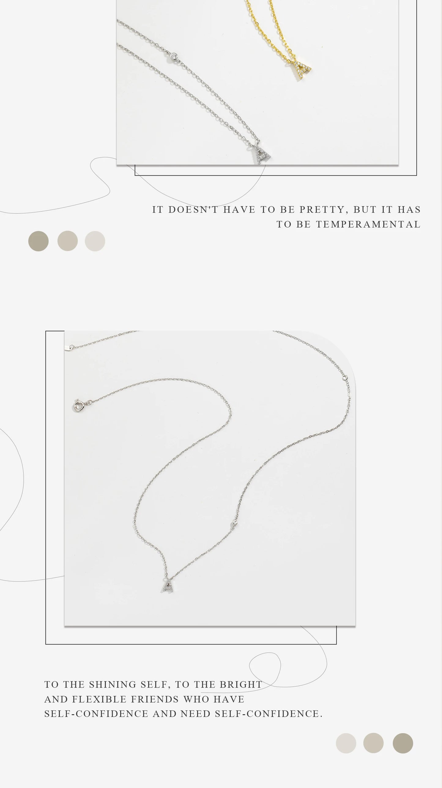 Initial Pendant Necklace – Elegant 925 Sterling Silver